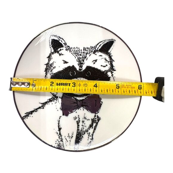 Vintage Racoon Smart Owl Deer Set Of 3 American Atelier Animal Porcelain Plates - Picture 6 of 7